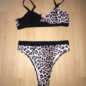 Black & Leopard Print Bikini